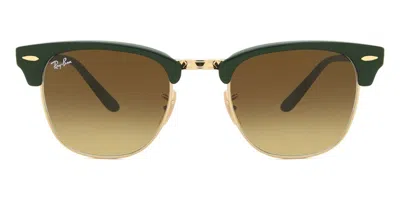 RAY BAN RB2176 CLUBMASTER FOLDING 136885 MEN'S SUNGLASSES GREEN SIZE 51