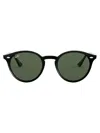 Ray Ban Rb2180 Round-frame Sunglasses In Black