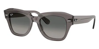 Ray Ban Rb2186 State Street 136971 Occhiali Da Sole Grigi Per Donna In Pattern