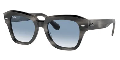 Ray Ban Rb2186 State Street 14043f Women's Sunglasses Grey Size 49 In Gray