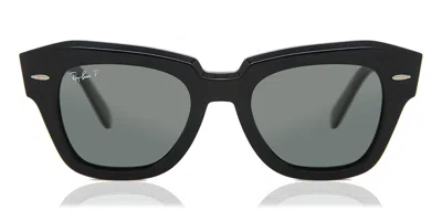 Ray Ban Rb2186 State Street Polarized 901/58 Occhiali Da Sole Neri Per Donna In Orange
