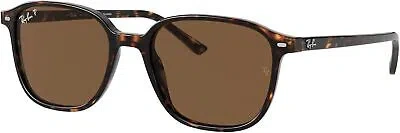 Pre-owned Ray Ban Ray-ban Rb2193 Leonard Square Sunglasses, Tortoise Polarized B-15 Brown, 53 Mm