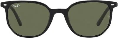 Pre-owned Ray Ban Ray-ban Rb2197 Elliot Square Sunglasses, Black Green, 52 Mm
