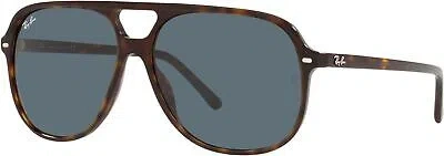 Pre-owned Ray Ban Ray-ban Rb2198 Bill Square Sunglasses, Havana Blue, 60 Mm