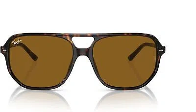 Pre-owned Ray Ban Ray-ban Rb2205 Bill One Square Sunglasses, Havana Brown, 60 Mm