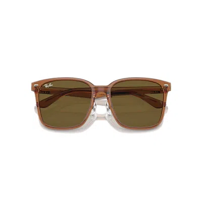 Ray Ban Rb2206d Sunglasses Transparent Brown Frame Brown Lenses 57-18