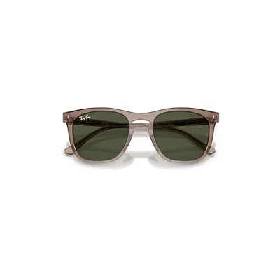 Ray Ban Rb2210 Sunglasses Transparent Light Brown Frame Green Lenses 53-21