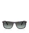Ray Ban Womens Rb2216 Rectangle-frame Acetate Sunglasses Blue In Blue