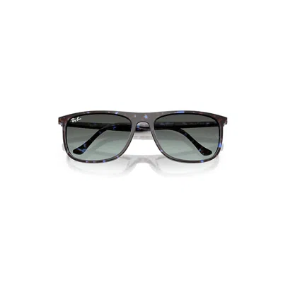 Ray Ban Rb2216 Sunglasses Havana Blue Turtle Frame Blue Lenses 58-18 In Brown