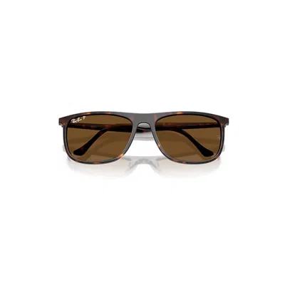 Ray Ban Rb2216 Sunglasses Havana Frame Brown Lenses Polarized 58-18 In Blue