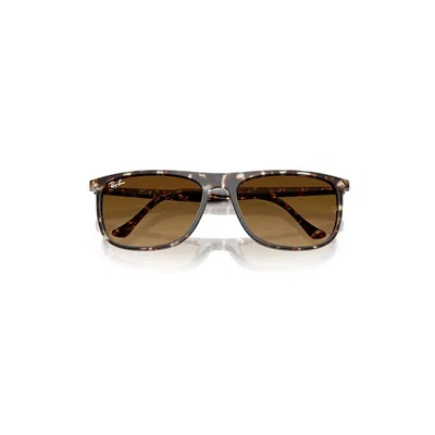 Ray Ban Rb2216 Sunglasses Havana Yellow Turtle Frame Brown Lenses 58-18
