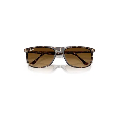 Ray Ban Rb2216 Sunglasses Havana Yellow Turtle Frame Brown Lenses 58-18