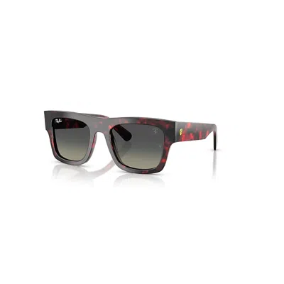 Ray Ban Sunglasses Unisex Rb2217m Scuderia Ferrari Collection - Red Havana Frame Grey Lenses 53-21 In Havana Rot