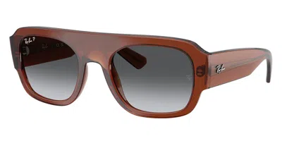 Ray Ban Rb2218 Polarized 6678t3 Occhiali Da Sole Marroni Per Uomo In Orange