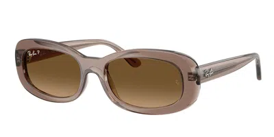 Ray Ban Rb2221 Polarized 6827m2 Occhiali Da Sole Marroni Per Donna In Pink