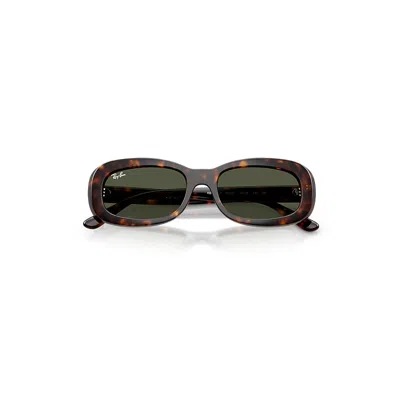 Ray Ban Rb2221 Sunglasses Havana Frame Green Lenses 55-18 In Brown