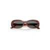 Ray Ban Rb2221 Sunglasses Striped Havana Frame Blue Lenses 55-18 In Brown