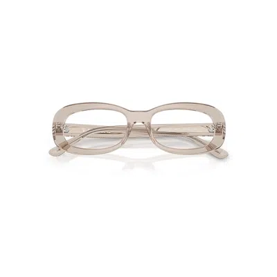Ray Ban Rb2221v Optics Eyeglasses Transparent Beige Frame Clear Lenses Polarized 53-18