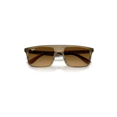 RAY BAN RB2222 SUNGLASSES STRIPED GREEN FRAME BROWN LENSES 57-20