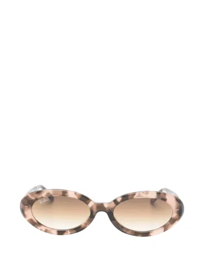 Ray Ban Rb2223 Oval-frame Sunglasses In Pink