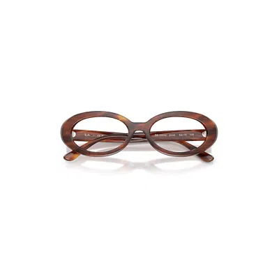 Ray Ban Rb2223v Optics Eyeglasses Striped Havana Frame Clear Lenses Polarized 54-19 In Brown