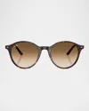 Ray Ban Rb2230 Bernard Plastic Round Sunglasses In Taupe