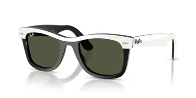 Ray Ban Rb2240 Wayfarer 144431 Occhiali Da Sole Bianchi Per Uomo In Green
