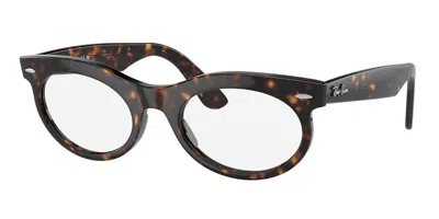 Ray Ban Rb2242f Wayfarer Oval Asian Fit Men's Glasses, Tortoiseshell, Size 53 In Brown