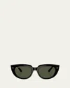 Ray Ban Doreen Sunglasses Black Frame Green Lenses 52-20 In Black