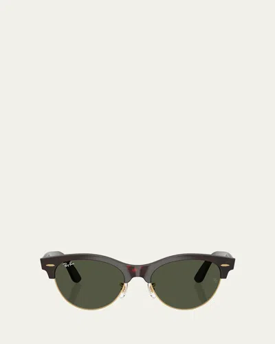 Ray Ban Rb2341 Round Plastic Sunglasses In Green