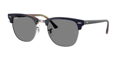 Ray Ban Rb3016 Clubmaster 1278b1 Men's Sunglasses Blue Size 49 In Gold