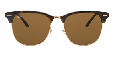 Ray Ban Rb3016f Clubmaster Vestibilità Orientale 130933 Occhiali Da Sole Tartarugatishell Per Uomo In Brown