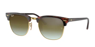 RAY BAN RB3016/S CLUBMASTER FLASH LENSES GRADIENT 990/9J MEN'S SUNGLASSES TORTOISESHELL SIZE 51