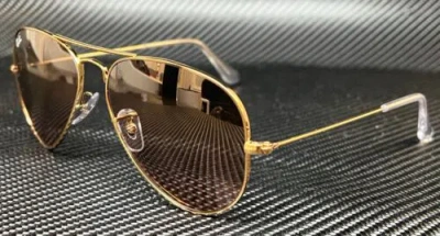Pre-owned Ray Ban Rb3025 001 3e Gold Aviator 55 Mm Unisex Sunglasses In Pink