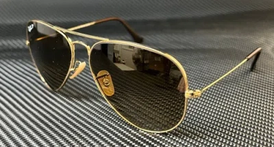 Pre-owned Ray Ban Rb3025 001 M2 Gold Aviator 58 Mm Unisex Polarized Sunglasses In Brown