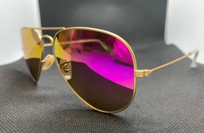 Pre-owned Ray Ban Rb3025 112 4t Gold Aviator 58 Mm Unisex Sunglasses In Pink