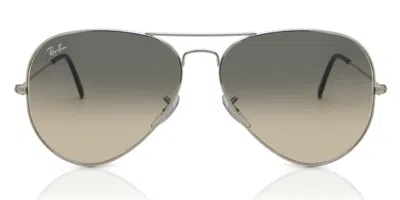 Ray Ban Rb3025 Aviator Gradient 003/32 Occhiali Da Sole Argentati Per Uomo In Silver