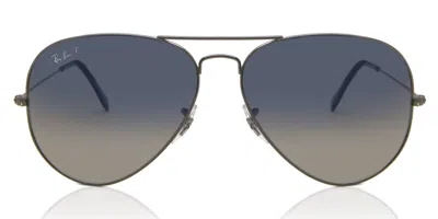 Ray Ban Rb3025 Aviator Gradient Polarized 004/78 Occhiali Da Sole Grigi Per Uomo In Blue