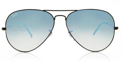 Ray Ban Rb3025 Aviator Large Metal 002/4o Men's Sunglasses Black Size 55 In Blue