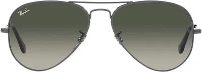 Pre-owned Ray Ban Ray-ban Rb3025 Classic Aviator Sunglasses, Gunmetal Grey Gradient, 55 Mm In Gray
