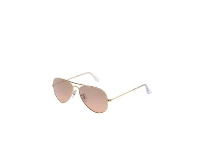 Ray Ban Rb3025 Original Aviator 55mm Metal Frame Fashion Sunglasses Arista/pink Silver Gradient Mirror Lens: In Brown