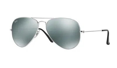 Pre-owned Ray Ban Ray-ban Rb3025 W3277 Silver Aviator Silver Mirror Non-polarized 58mm Sunglasses