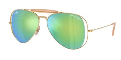 Ray Ban Ray-ban Outdoorsman 53mm Mirrored Pilot Sunglasses In Green