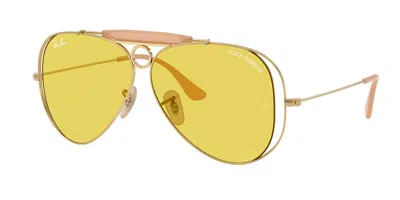 Ray Ban Rb3138m 001/85 Men's Sunglasses Gold Size 54