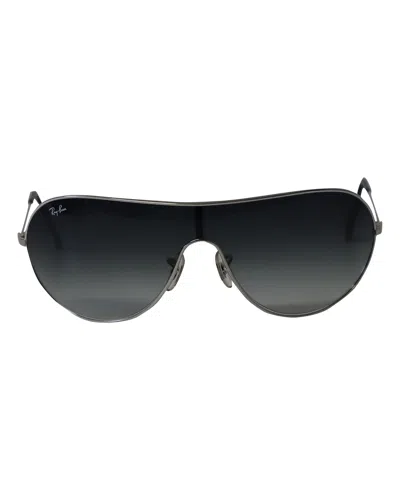 Ray Ban Rb3250 Shield Gradient Sunglasses In Silver Metal In Metallic