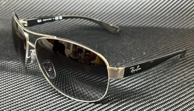 Pre-owned Ray Ban Rb3386 003 8g Silver Pilot Men's 63 Mm Sunglasses In Gray