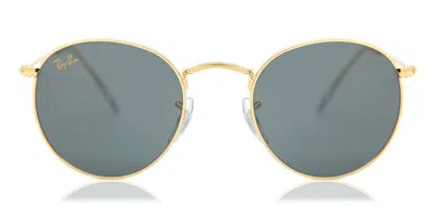 Ray Ban Rb3447 Rotonda Metallo 9196r5 Occhiali Da Sole Oro Per Uomo In Transparent