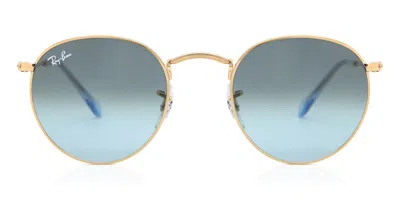 Ray Ban Rb3447 Round Metal Asian Fit 001/3m Men's Sunglasses Gold Size 47