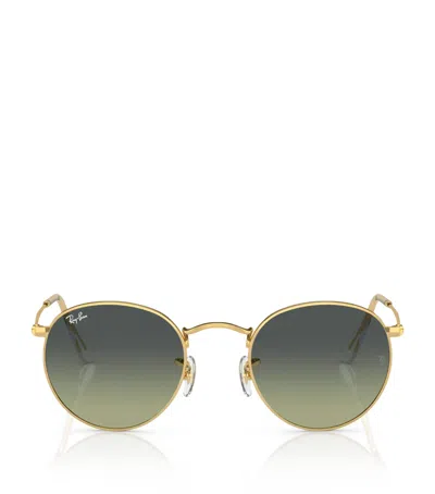 Ray Ban Rb3447 Round Metal Sunglasses In Gold
