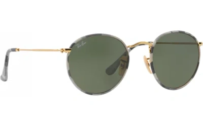 Pre-owned Ray Ban Ray-ban Rb3447jm 171 Multicolor Round Green 50-21-145 Non-polarized Sunglasses